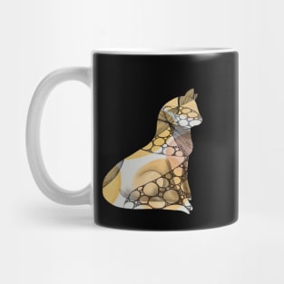 Orange zentangle pretty kitty watercolor Mug